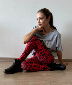 LEGGING LYCRA ANIMAL PRINT ROJA