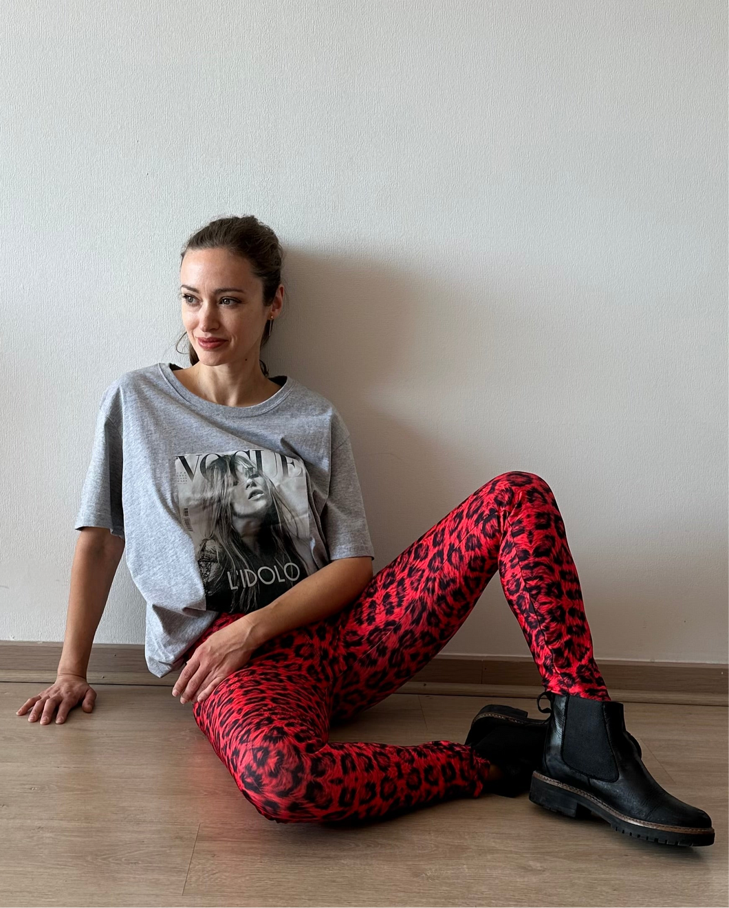 LEGGING LYCRA ANIMAL PRINT ROJA