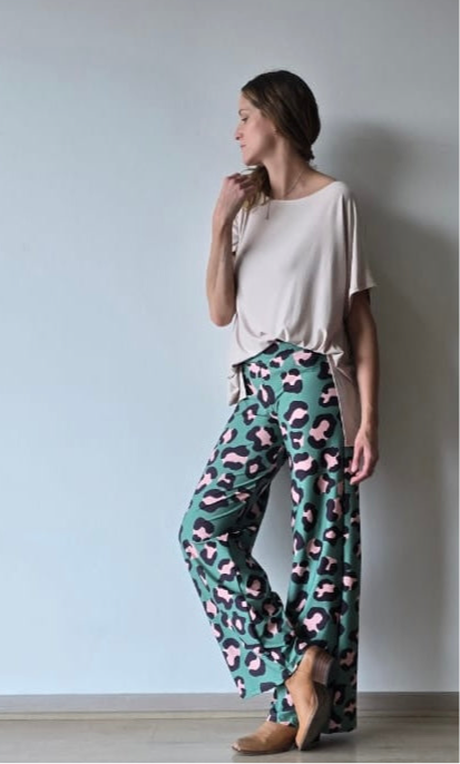 PANTALON SOFIA ANIMAL PRINT VERDE